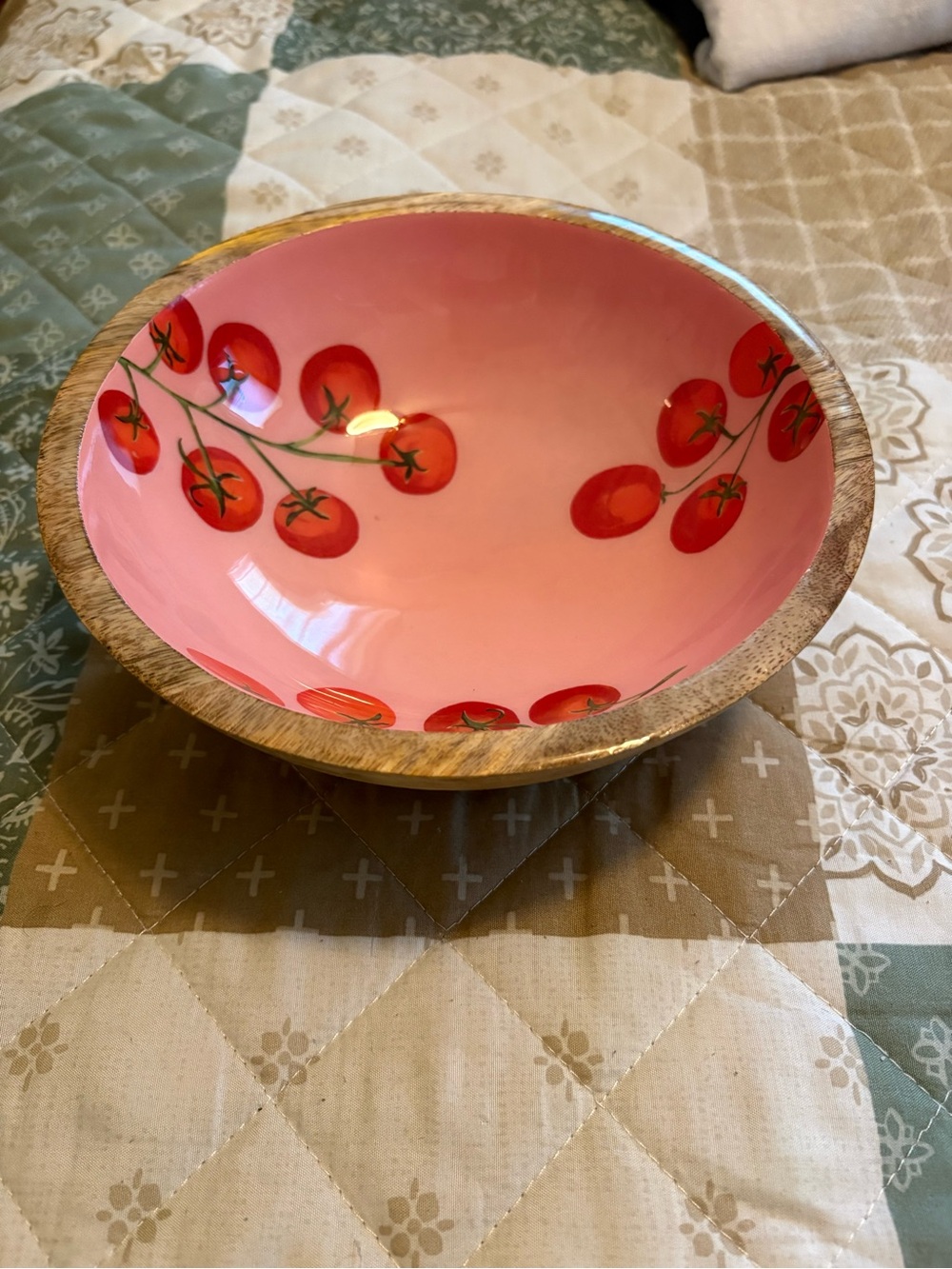 Kohl's Natural Wood Serving Bowl with Warm Grain